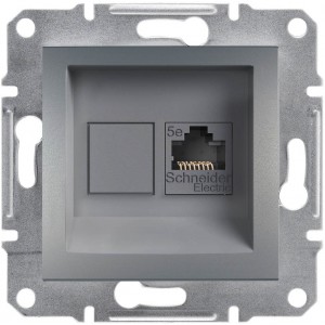 Розетка компьютерная RJ45 кат. 5е ASFORA сталь EPH4300162